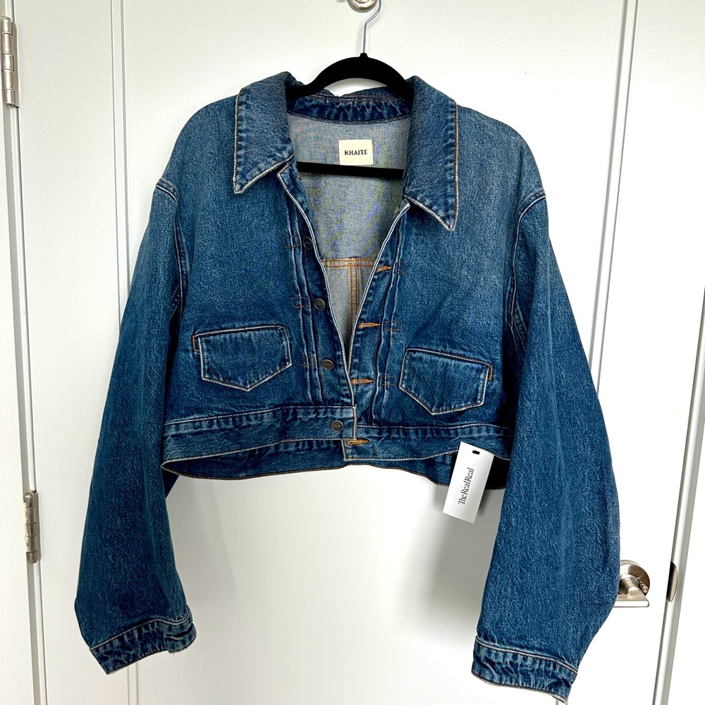 KHAITE Combly Boxy Crop Denim Jacket